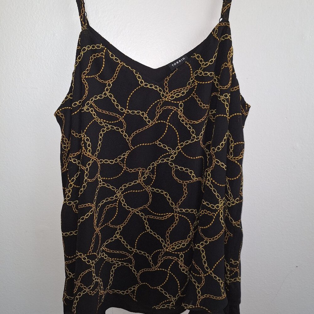*SOLD* Blue with Gold Accent Tank Top